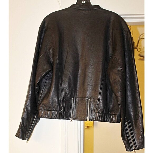 New with Tags -Paige "GIANNA" Leather Biker Jacket, color Black, size Medium - Picture 7 of 11